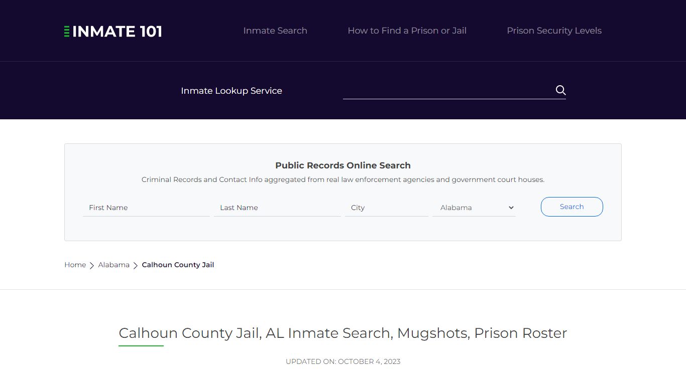 Calhoun County Jail, AL Inmate Search, Mugshots, Prison Roster