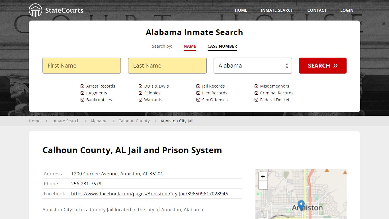 Anniston City Jail Inmate Records Search, Alabama - StateCourts